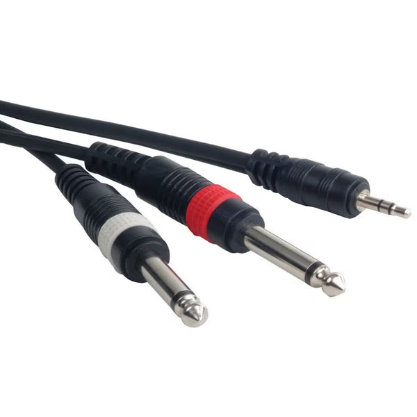 American DJ 12 Foot Adapter Cable - Mini-TRS Phone to Dual P