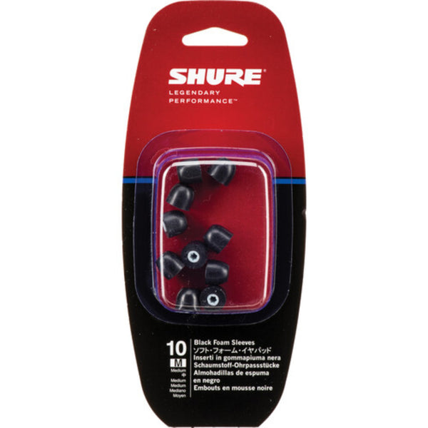 Shure EABKF1-10M Earphone Foam Sleeve Replacements (10 Pack)