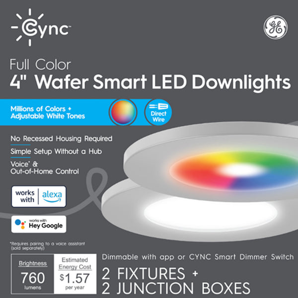 Savant Cync Smart Downlight Full Color, Wafer 4 (Case-3X2Pk)