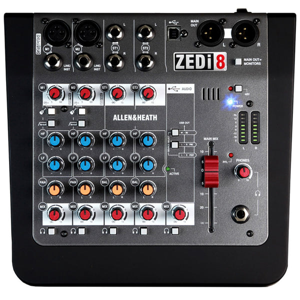 Allen & Heath ZEDi-8 2 Mono 2 Stereo channel Mixer with USB