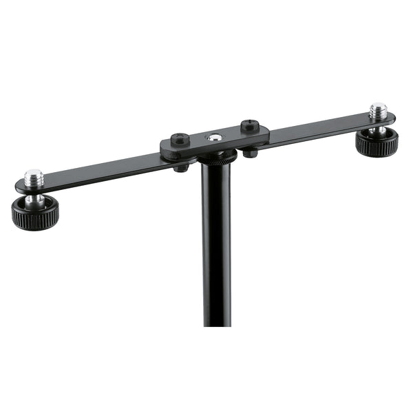 K&M 23510-BLACK MIC BAR ADJUSTABLE DOUBLE MOUNT