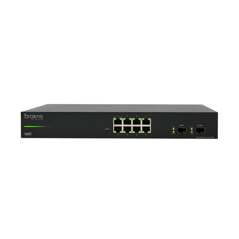 Araknis NETWORKS AN-210-SW-F-8-POE Gigabit Switch And Ports